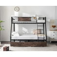 thumbnail image 2 of VINGLI Metal Twin/Full/Drawers Bunk Bed with Flat Rungs Black/Brown, 2 of 9