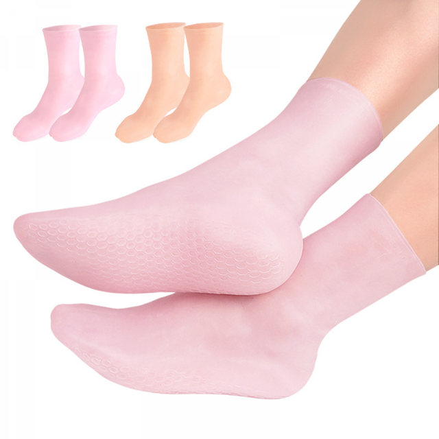 Calcetines de silicona para pedicura y spa para pies para mujer, calcetines largos de silicona para mujeres con pies secos y agrietados, calcetines hidratantes para pies, calcetines de silicona, calc
