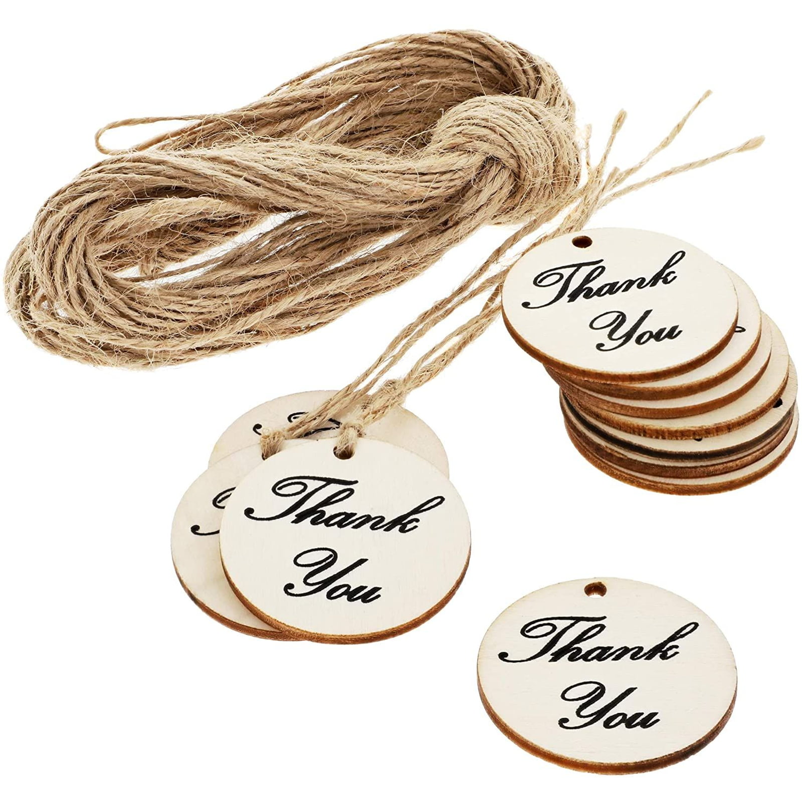 100pcs Kraft Paper Hang Tags Wedding Party Favor Label "thank you" Gift Cards SH 