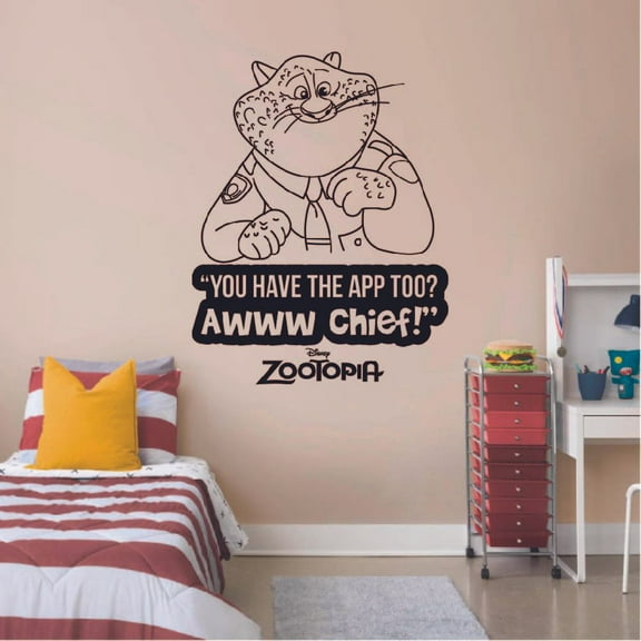 You Have The App Too Quote Zootopia Cartoon Quotes Wall Sticker Art Decal for Girls Boys Room Bedroom Nursery Kindergarten House Fun Home Decors Stickers Wall Art Vinyl Decoration Size (40x35 inch)