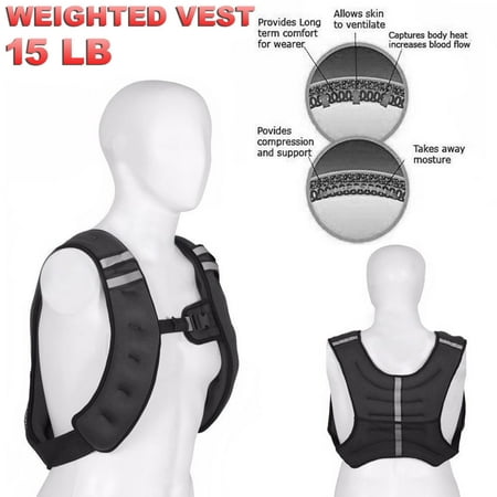 Fitness Maniac 15LB Weighted Vest Jacket Adjustable Workout Weight Exercise Training Waist
