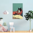 thumbnail image 4 of Reading Cat Wall Art Poster, Tuxedo Cat, Gift for Book Lovers, Cozy Library Decor Canvas Print Picture Gifts Canvas Painting Poster Wall Art Decorative Picture Prints Modern Decor 24x36inch(60x90cm), 4 of 6