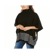 Michael Kors Women's Textured Metallic Stripe Poncho Black Size Regular