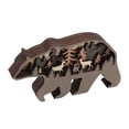 thumbnail image 3 of Estatua de madera de animales, tallado exquisito, detalles refinados, artesanías de madera de animales con cadena de luces para regalos, decoración del hogar, oso, 3 of 14