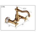 thumbnail image 4 of Grifo de cocina de pared con lavabo de cerámica de latón vintage con mezclador de fregadero antiguo de agua fría y caliente (antiguo), 4 of 5