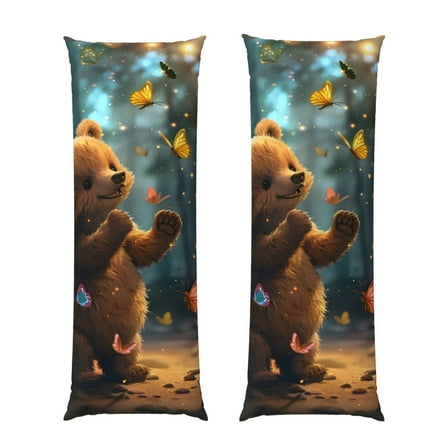 Naloa Cute Butterfly Bear Super Soft 20x60 Body Pillow Case,Long Side Hidden Zipper（PILLOWS ARE NOT INCLUDED）