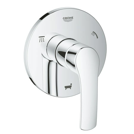 Grohe Eurosmart Centerset - Grohe 19972002 Starlight Chrome Eurosmart New 5 Function Diverter Trim Only - Less Valve