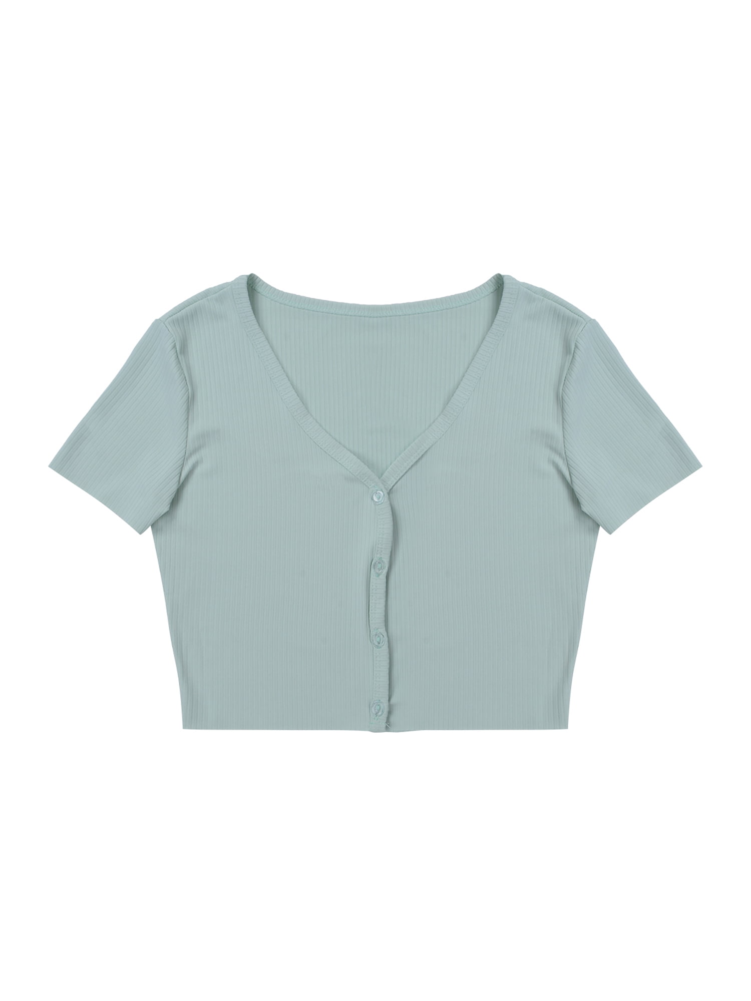 Ma\u0026Baby Women V Neck Crop Tops Short 