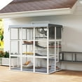 thumbnail image 2 of PawHut Enclos Extérieur pour Chat Catio de 71 Pouces, avec Bâche Imperméable, Gris, 2 of 10