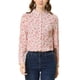 thumbnail image 1 of Camisa de mujer Inspire Chic con botones, estampado de flores, de manga larga, con cuello de punta, top de oficina, blanco-rosa con flores, 1 of 8