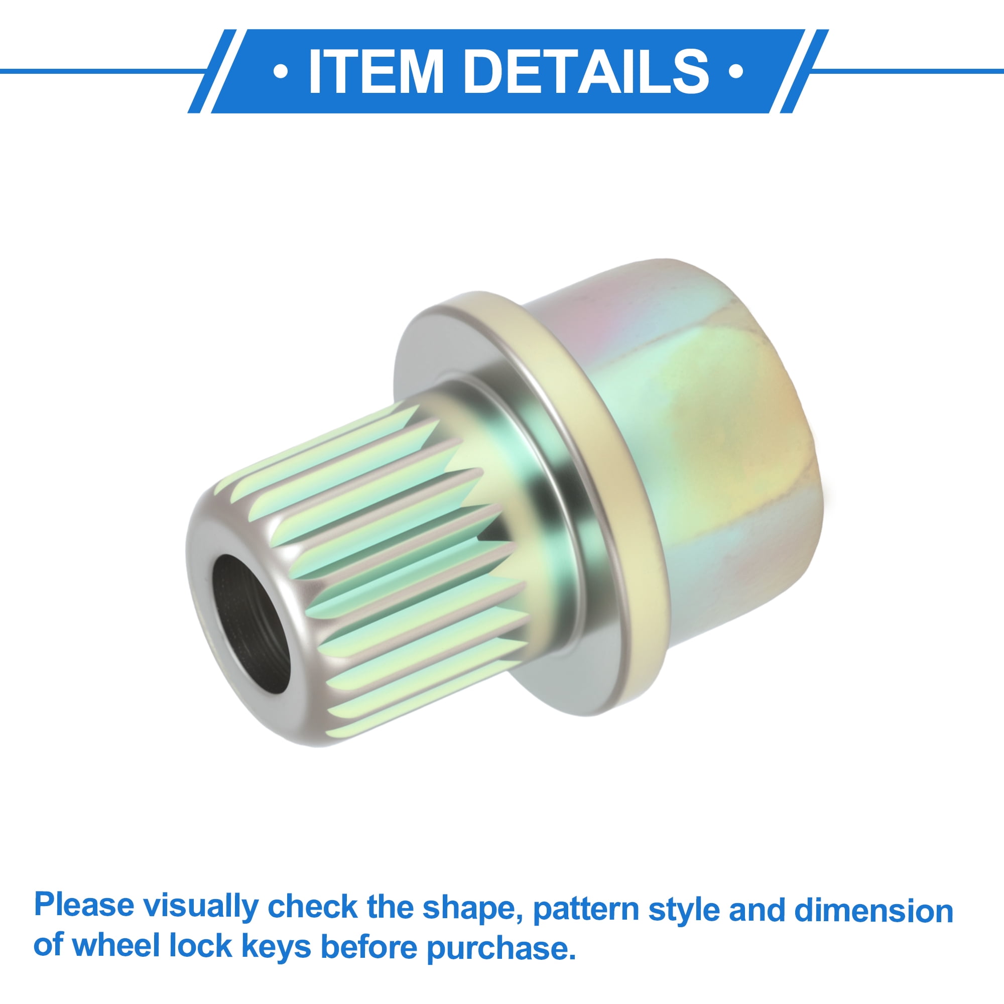 Unique Bargains Vehicle Wheel Lock Lugnut for BMW, Durable 38/22PT Galvanized Alloy Steel