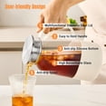 thumbnail image 5 of SUMMIT Water Pitcher with Silicone Base 61oz/ 1.8L, Hot& Cold Glass Pitcher with Lid and Handle, Glass Carafe with Lid for Coffee, Juice, Lemonade and Milk (White), 5 of 6