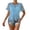 238#Light Blue, variant on Womens Summer Tops Dressy Casual Short Sleeve Lace Trendy Shirts Crewneck T Shirt Hollow Out Loose Blouses Light Blue 2XL