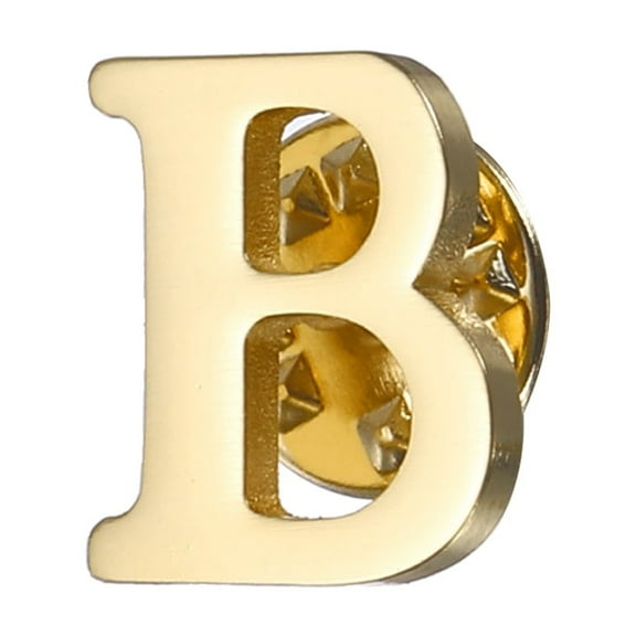 Uxcell Letter Lapel Pins, Initial Alphabet Letter B Collar Pins Brooch for Women Men Shirt Dress Suits, Gold Tone