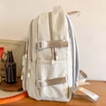 thumbnail image 6 of Textured Grid Fabric Simple Solid Color Backpack Multi Pocket Lightweight Waterproof Teen Daily Back To School Casual Daypack, 6 of 9