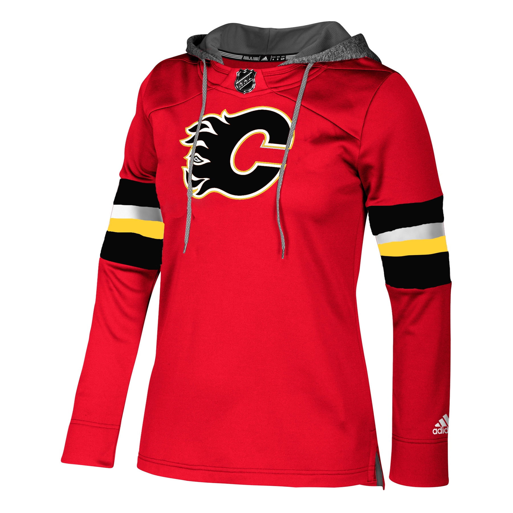 Calgary Flames Adidas NHL Women's Jersey Crewdie Pullover Hood