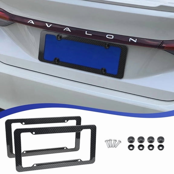 2-piece set of carbon fiber car license plate holder, stylish and atmospheric car license plate holder, vehicle label cover