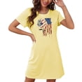 thumbnail image 4 of Tnhcen Robe de Nuit Patriotique pour Femmes Grande Taille 4 Juillet – Manches Courtes Col Rond avec Imprimé Étoiles et Rayures en Polyester Spandex Doux P-2TG pour Maison/détente, 4 of 7