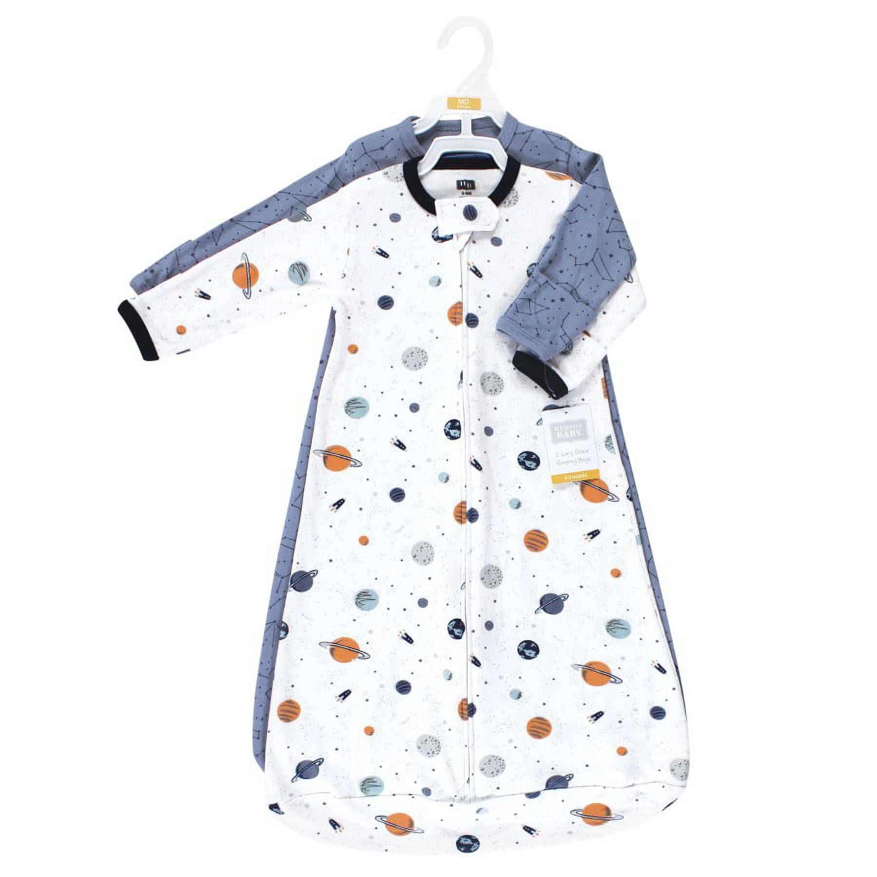 Hudson Baby Infant Boy Cotton Long-Sleeve Wearable Sleeping Bag, Sack, Blanket, Space, 0-3 Months