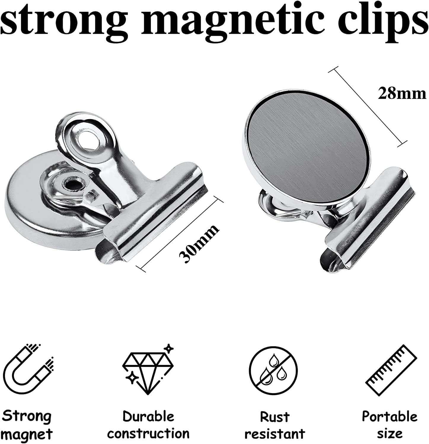 DIYSELF 24 Pack Fridge Magnet, Magnetic Clips Heavy Duty, Magnet Clips for  Fridge, Whiteboard, Office, Refrigerator Magnets No Scratch Clip Magnets