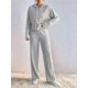 thumbnail image 5 of Conjuntos de Salón para Mujer, Pijamas de 2 Piezas A Juego, Moda de Otoño, Conjuntos de Punto Acanalado, Chándales Casuales de Larga Gris XL, 5 of 9