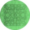 thumbnail image 1 of Ahgly Company Indoor Round Oriental Emerald Green Traditional Area Rugs, 7' Round, 1 of 4