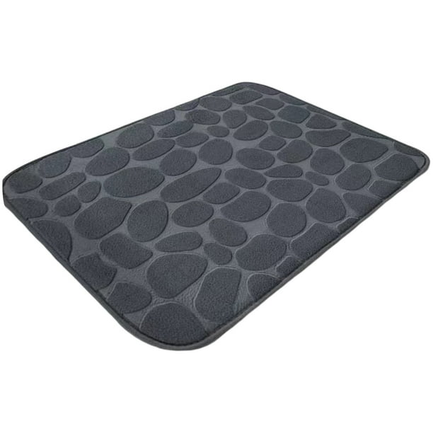 Alfombras de baño pequeñas, antideslizantes, lavables a máquina, alfombrillas de baño de piedra para baño, alfombrilla de ducha extra suave y absorbente de secado rápido para suelo de baño, bañera y