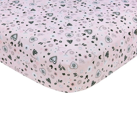 Disney Minnie Mouse Hello Gorgeous Crib Sheet Pink Black White
