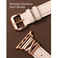 thumbnail image 4 of Wearlizer Leather Watch Band Compatible with Apple Watch Bands Women 38/40/41/42/44/45/46/49mm Slim X-Shape Metal Buckle Strap for Series 11/10/9/8/7/6/5/4/3/SE/Ultra 3/2/1, 4 of 6