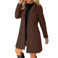 thumbnail image 2 of Pyhlmscde Women's Wool Blend Thicken Stand Collar Fashion Winter Coat, Women Coat, Long Wool Coat Women, Winter Clothes for Women, 2 of 6