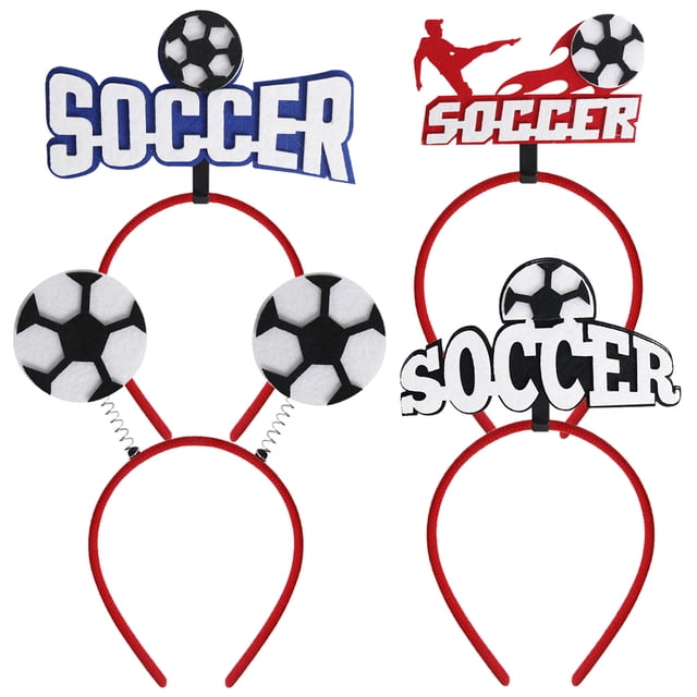 KAKOWELY 4 diademas de fútbol, accesorios para el cabello, diademas para eventos deportivos, diademas para animar