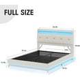 thumbnail image 4 of VEANERWOOD Full Size Lift Up Bed Frame with Storage Headboard, Upholstered Platform Bed with Charging Station, LED Lights, No Box Spring Needed, 4 of 9