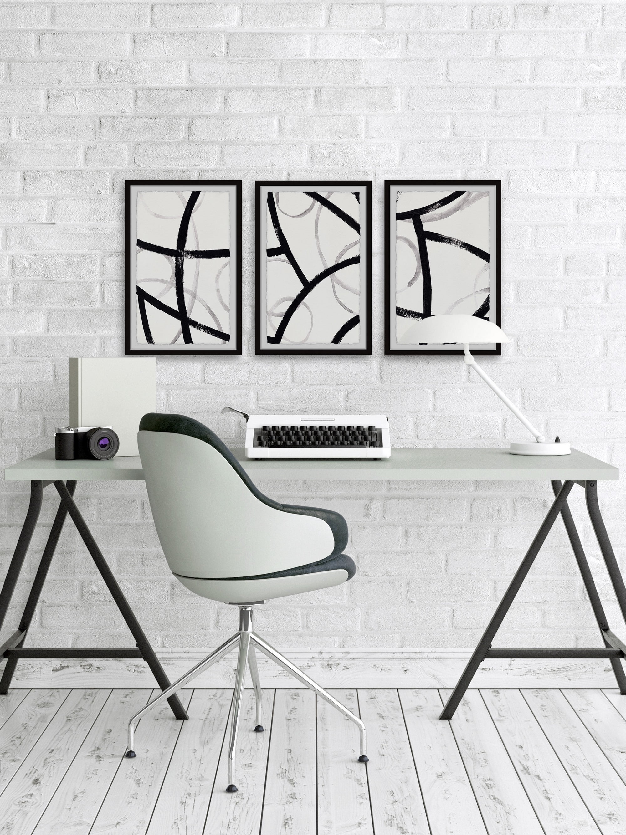 Marmont Hill Black and White Patterns Triptych