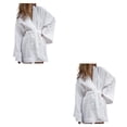 thumbnail image 2 of Jumpingount Vestido de noche de algodón y lino para mujer, de manga larga, transpirable, , adelgazante, para chicas, ropa de dormir, lencería, Blanco SG 2Conjunto, 2 of 6