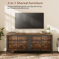 thumbnail image 2 of 80" Dog Crate Furniture,  Heavy Duty Double-Door Dog Indoor Kennel End Table for Decoration & Large Dogs, Brown, 2 of 9