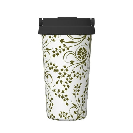 

Insulated Coffee Mug With Lid Elegant Floral Theme Background Insulated Tumbler Stainless Steel Coffee Travel Mug With Lid Hot Beverage And Cold Vacuum Portable Thermal Cup Gifts