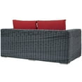 thumbnail image 4 of Modway Summon Aluminum and Rattan Patio Loveseat in Canvas/Red, 4 of 5