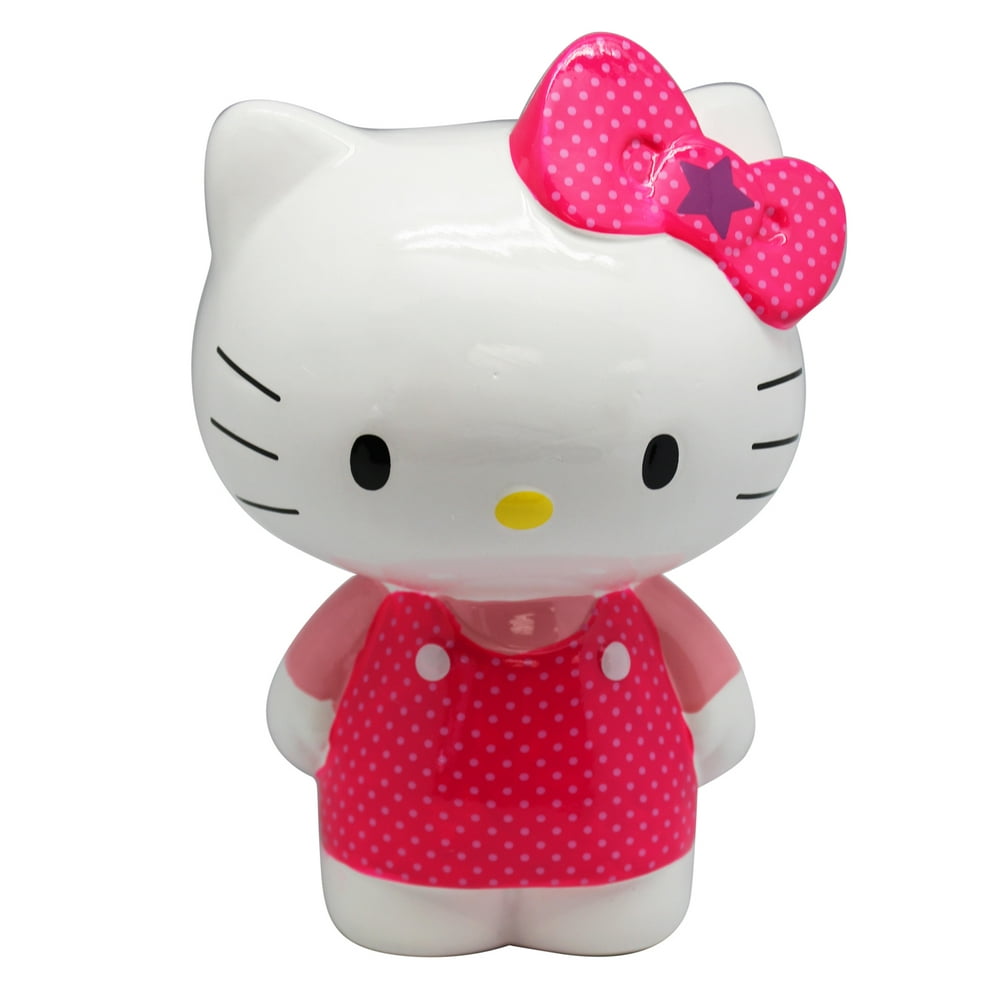 Hello Kitty Light and Dark Pink Shirt Ceramic Piggy Bank - Walmart.com ...