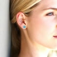 thumbnail image 5 of Clara Pucci 2Ct Turquoise Round Cut VVS1 Screw Back Stud 14k Solid hypoallergenic Gold Designer Earrings For December, 5 of 7