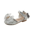 thumbnail image 1 of B91xZ Chaussures de Robe pour Fillettes Ballerines Plates pour Petites Filles, Argent 8.5, 1 of 5