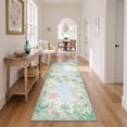 thumbnail image 5 of KUETH 8x10 Machine Washable Floral Rug for Living Room, Large Soft Low Pile Non Slip Backing Area Rug, Pastel Mint Rug for Bedroom Dining Room Office, 5 of 5