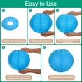 thumbnail image 3 of Uxcell 3Pcs Round Paper Lanterns Paper Lantern Party Decorations Sky Blue 16 inch, 3 of 7