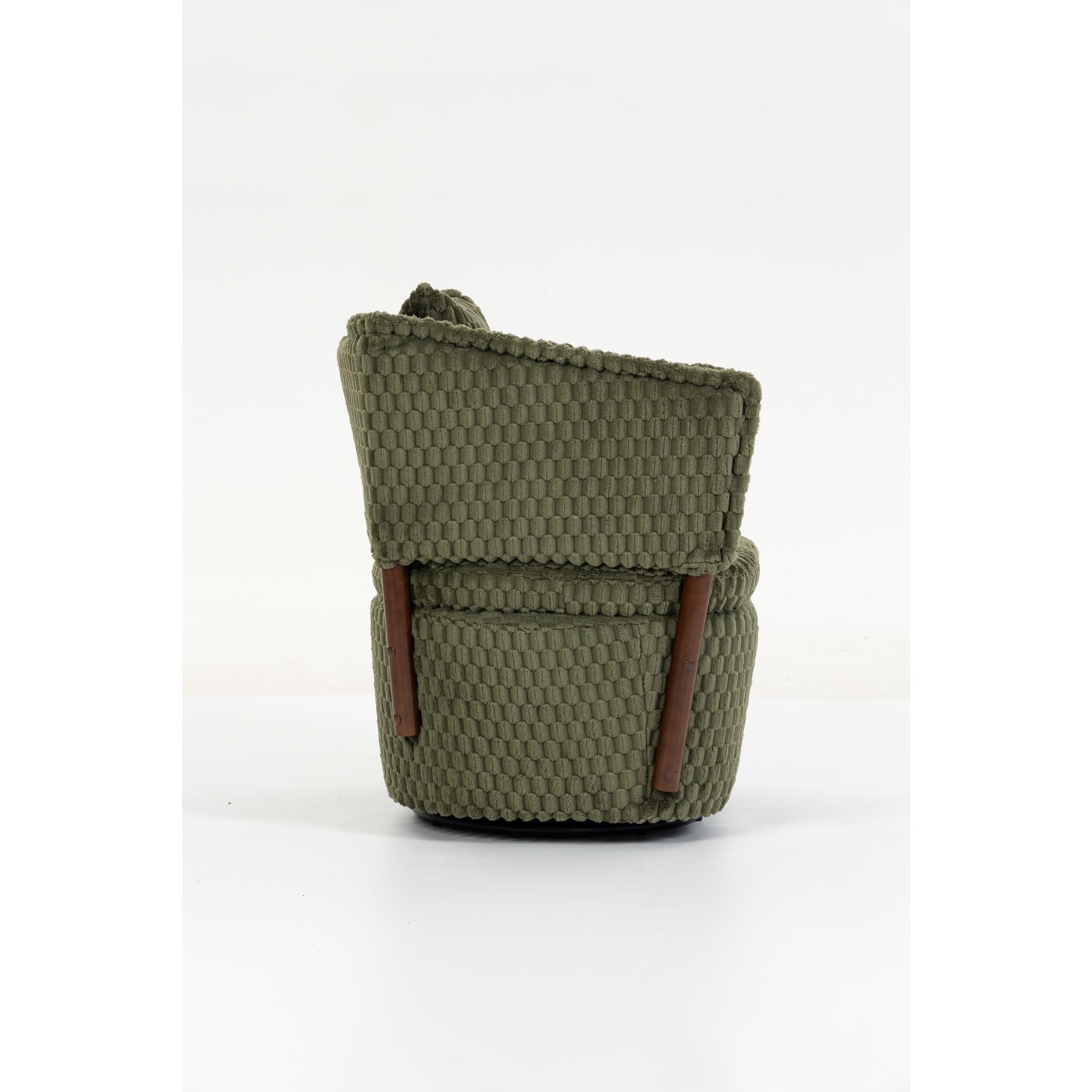 GDF Studio Derwin Mid-Century Modern 360° Swivel Accent Chair with Storage, Reading Armchair for Living Room, Army Green