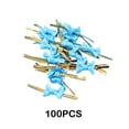 thumbnail image 4 of Monstrate 100 Uds ABS fiesta de boda esencial pajarita de alambre dorado 100 Uds sujetador de bolsa de dulces lazos metálicos Artesanía azul 100 piezas, 4 of 6