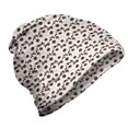 thumbnail image 1 of Flower Unisex Beanie, Floral Pastel Soft, Hiking Outdoors, Pale Pink White Black, by Ambesonne, 1 of 1