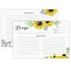 Outshine Premium Recipe Cards 4x6 Inches, Sunflower Design (Set of 50)