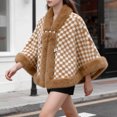 thumbnail image 3 of Levmjia Women Plaid Shawl Loose Batwing Wrap Cape Warm Windproof Fashion Outerwear Cardigan Autumn Winter legant, 3 of 8