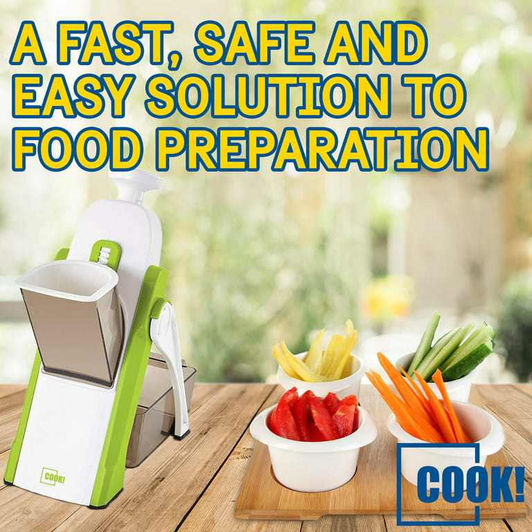 Cook Safe Mandoline Vegetable Chopper Slicer 30 Adjustable Settings, Chops,  Dices and Juliennes for Easy Kitchen Food Meal Prep 