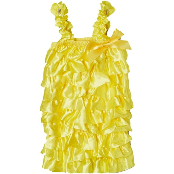 Wenchoice Yellow Satin Ruffle Romper Girl's M(12M-24M)