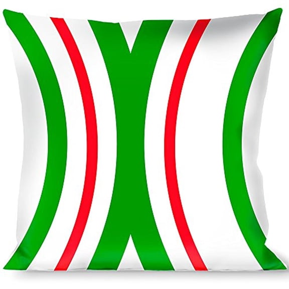 Buckle-Down Throw Pillow - Rings White Green Red